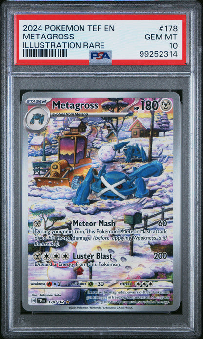 METAGROSS ILLUSTRATION RARE 2024 POKEMON TEF EN-TEMPORAL FORCES PSA GEM MT 10