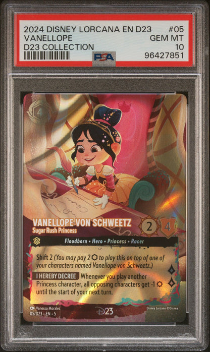 VANELLOPE D23 COLLECTION 2024 DISNEY LORCANA EN D23-D23 EXPO PROMO PSA GEM MT 10