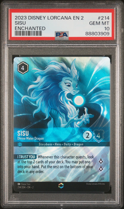 SISU ENCHANTED 2023 DISNEY LORCANA EN 2-RISE OF THE FLOODBORN PSA GEM MT 10