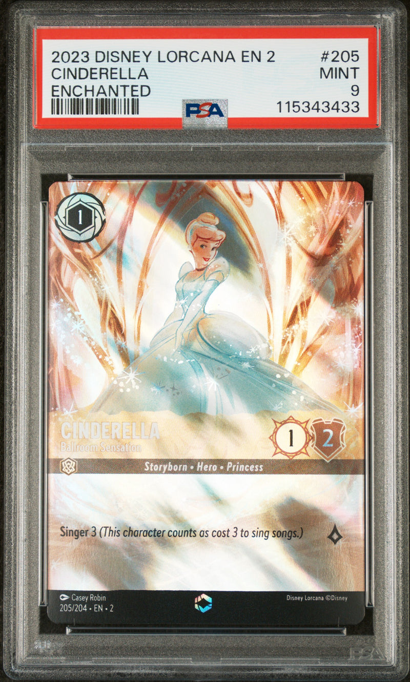 CINDERELLA ENCHANTED 2023 DISNEY LORCANA EN 2-RISE OF THE FLOODBORN PSA MINT 9