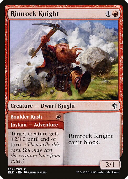 Rimrock Knight // Boulder Rush - Throne of Eldraine - 137