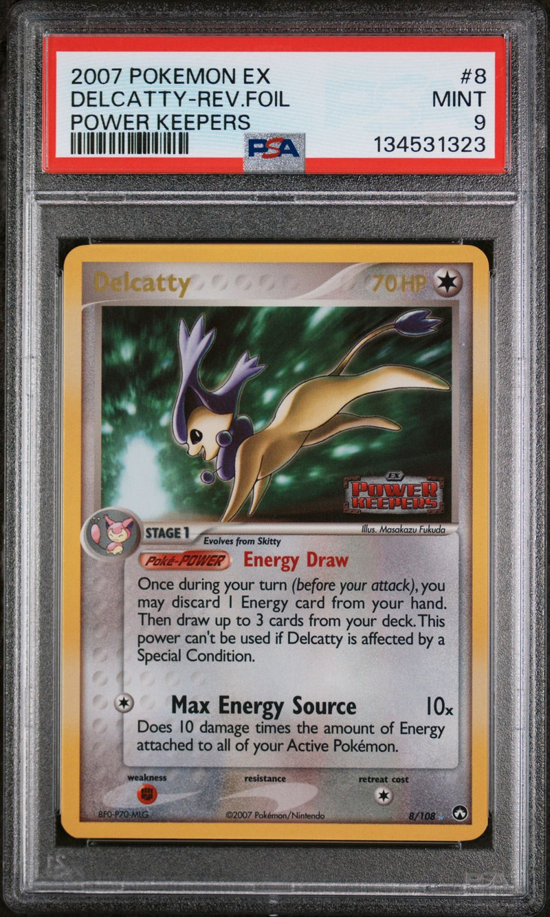 DELCATTY-REV.FOIL POWER KEEPERS 2007 POKEMON EX POWER KEEPERS PSA MINT 9