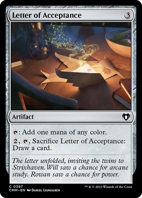 Letter of Acceptance - Commander Masters - 397