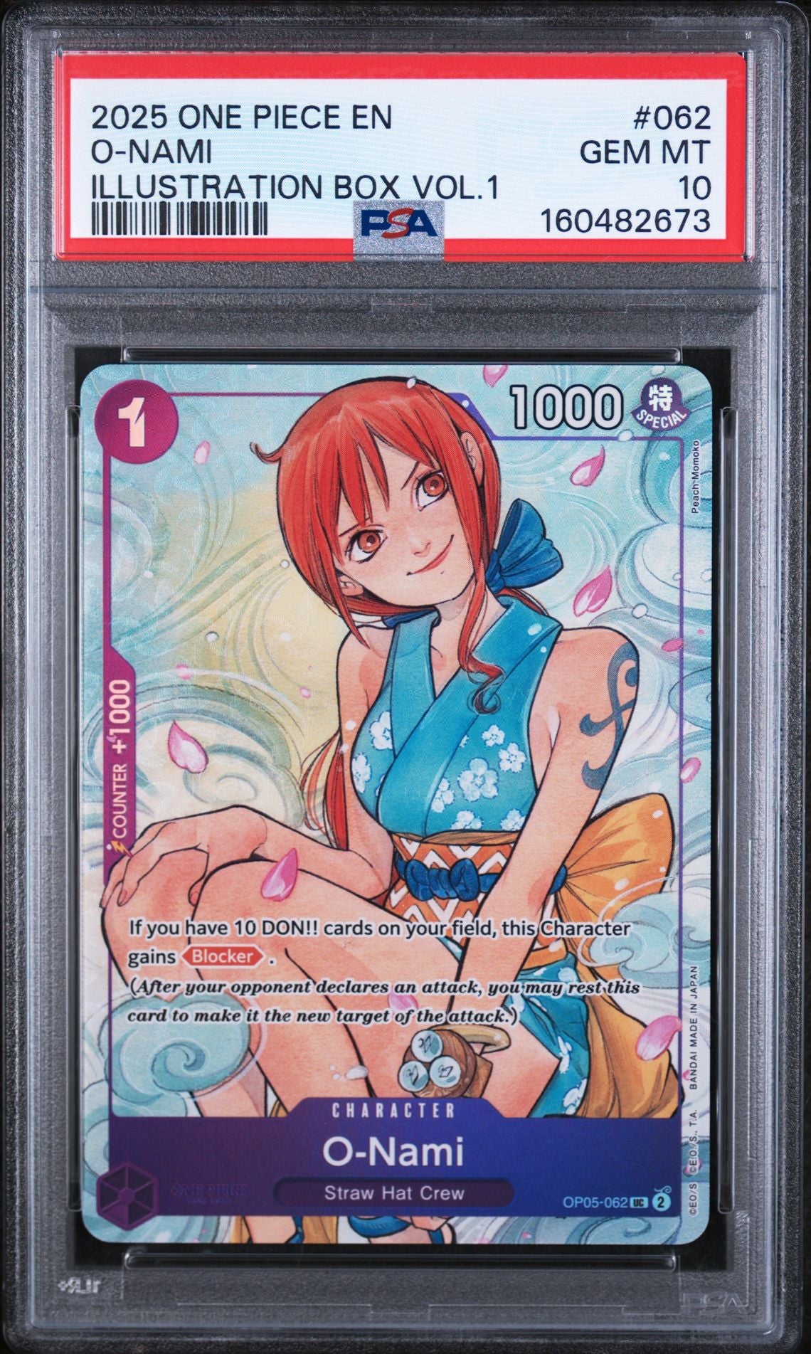 O-NAMI ILLUSTRATION BOX VOL.1 2025 ONE PIECE PROMOS PSA GEM MT 10