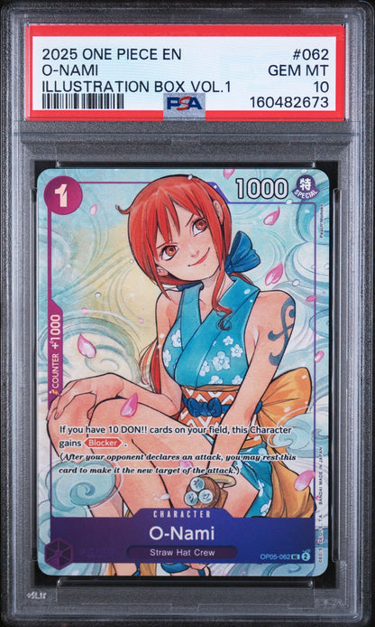 O-NAMI ILLUSTRATION BOX VOL.1 2025 ONE PIECE PROMOS PSA GEM MT 10
