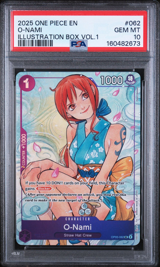 O-NAMI ILLUSTRATION BOX VOL.1 2025 ONE PIECE PROMOS PSA GEM MT 10