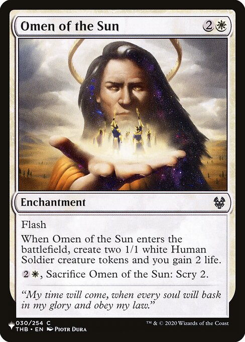 Omen of the Sun - The List - THB-30