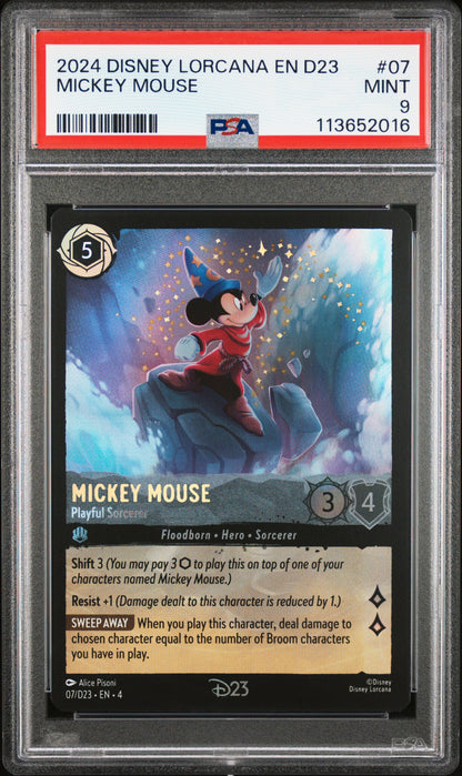 MICKEY MOUSE 2024 DISNEY LORCANA EN D23-D23 EXPO PROMO PSA MINT 9