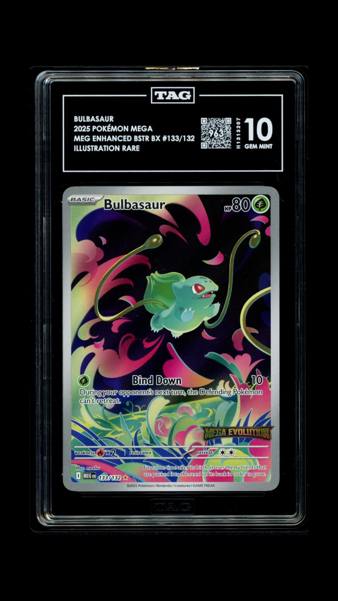 Bulbasaur Mega Evolutions Stamped 133/132 TAG Gem Mint 10