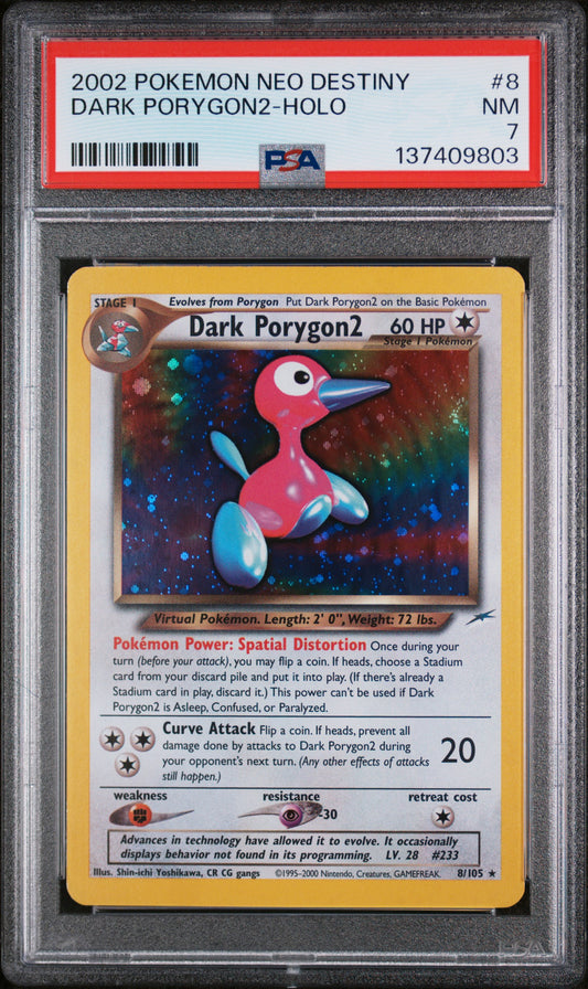 DARK PORYGON2-HOLO 2002 POKEMON NEO DESTINY PSA NM 7