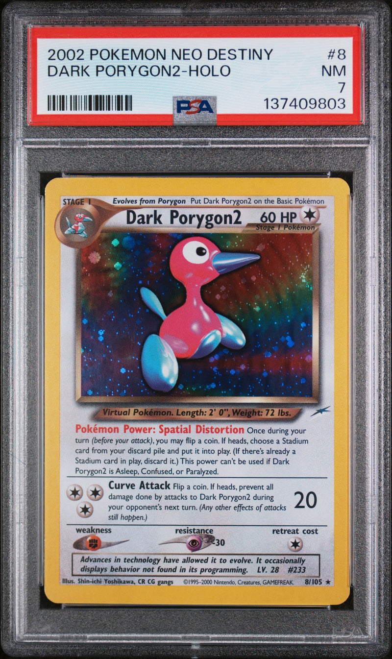 DARK PORYGON2-HOLO 2002 POKEMON NEO DESTINY PSA NM 7