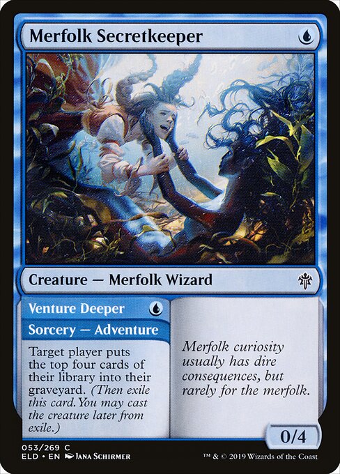 Merfolk Secretkeeper // Venture Deeper - Throne of Eldraine - 53
