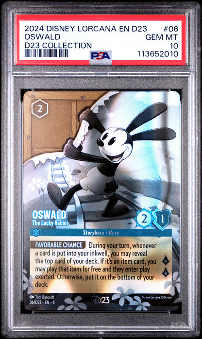 OSWALD D23 COLLECTION 2024 DISNEY LORCANA EN D23-D23 EXPO PROMO PSA GEM MT 10