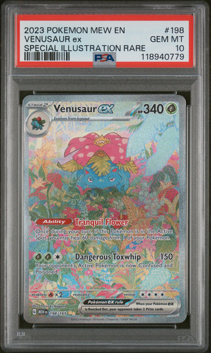 VENUSAUR ex SPECIAL ILLUSTRATION RARE 2023 POKEMON MEW EN-151 PSA GEM MT 10