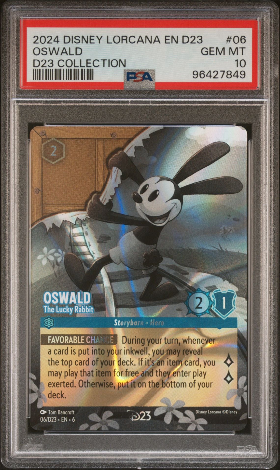 OSWALD D23 COLLECTION 2024 DISNEY LORCANA EN D23-D23 EXPO PROMO PSA GEM MT 10