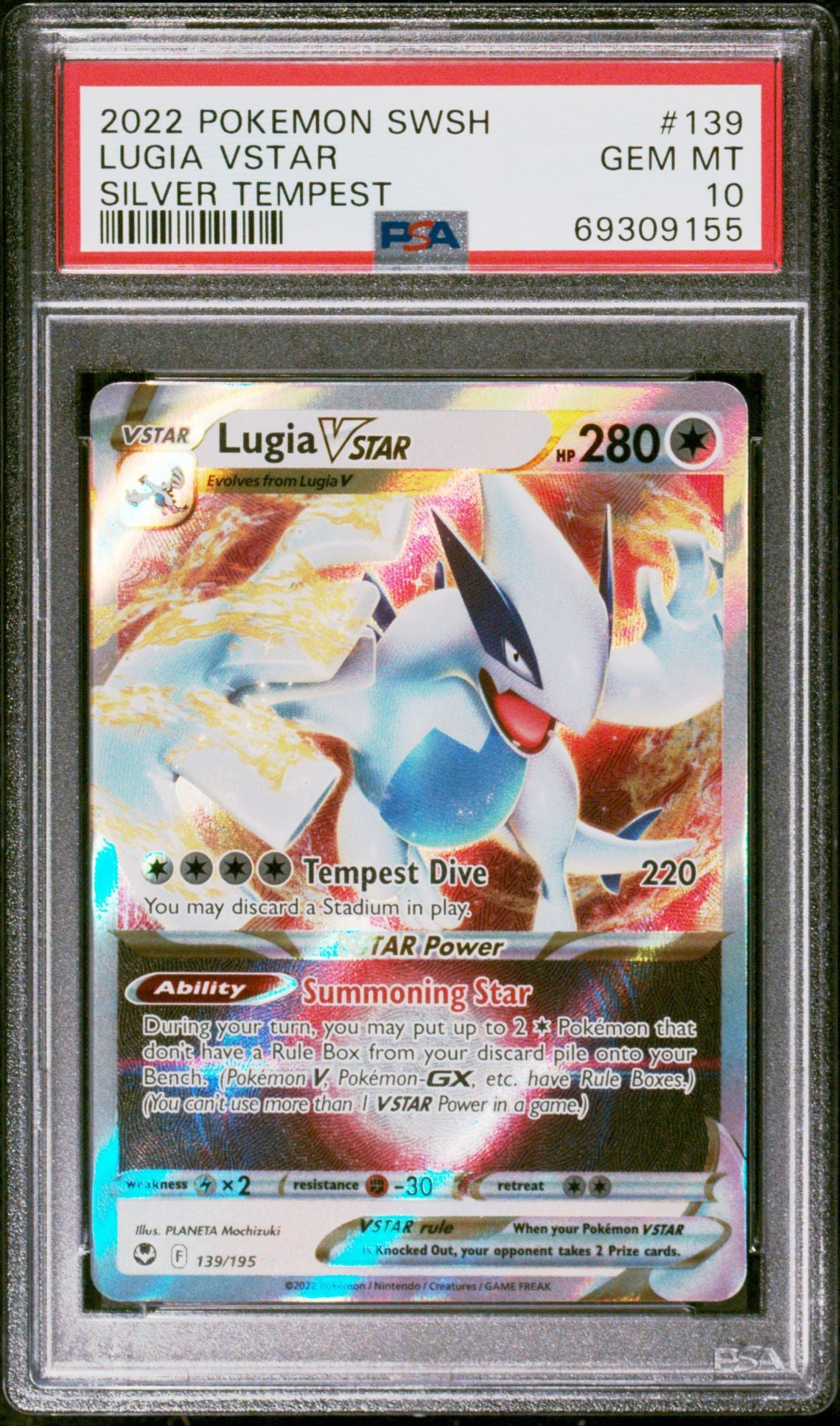 LUGIA VSTAR SILVER TEMPEST 2022 POKEMON SWORD & SHIELD SILVER TEMPEST PSA GEM MT 10