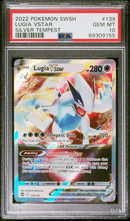LUGIA VSTAR SILVER TEMPEST 2022 POKEMON SWORD & SHIELD SILVER TEMPEST PSA GEM MT 10