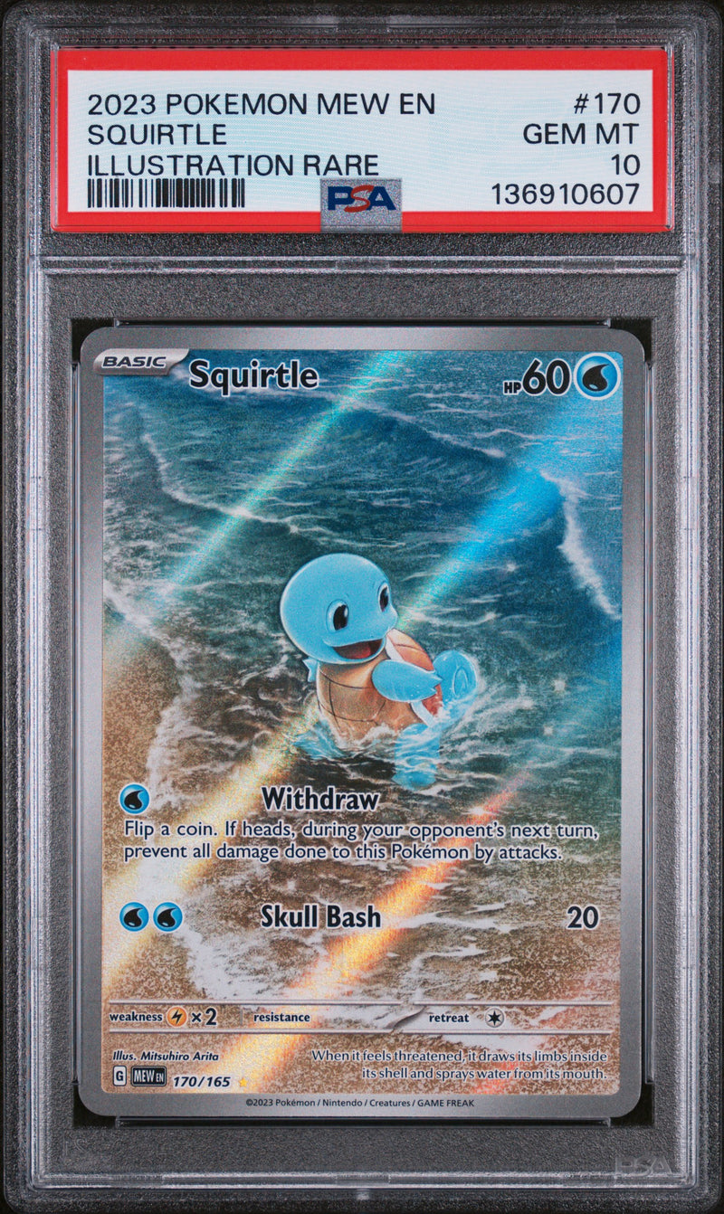 SQUIRTLE ILLUSTRATION RARE 2023 POKEMON MEW EN-151 PSA GEM MT 10
