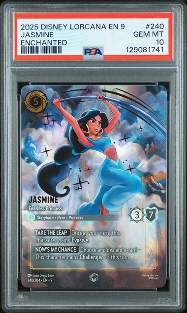 2025 DISNEY LORCANA EN 9-FABLED #240 JASMINE ENCHANTED GEM MT 10