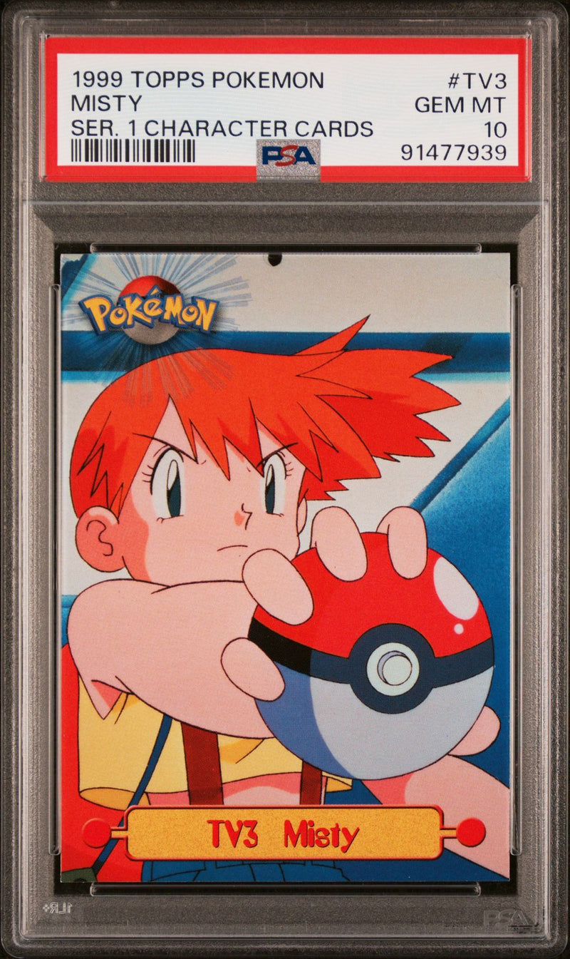 MISTY SER. 1 CHARACTER CARDS 1999 TOPPS POKEMON SERIES 1 CHARACTER CARDS PSA GEM MT 10