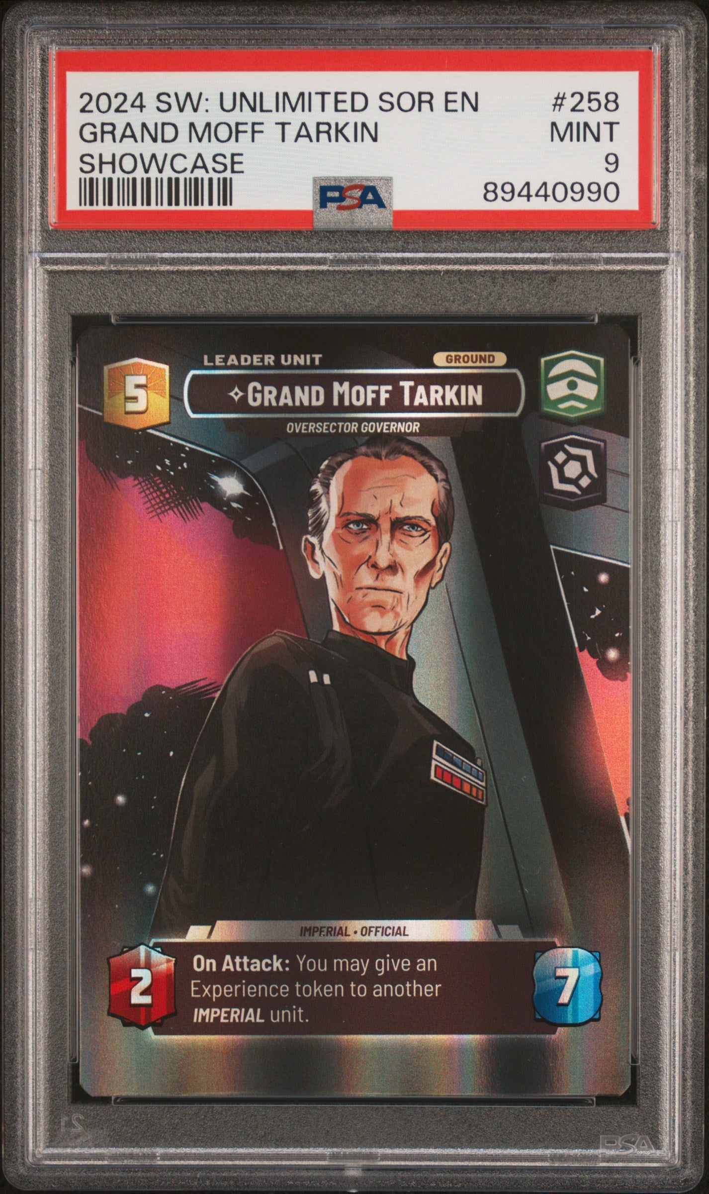 GRAND MOFF TARKIN SHOWCASE 2024 STAR WARS: UNLIMITED SPARK OF REBELLION PSA MINT 9