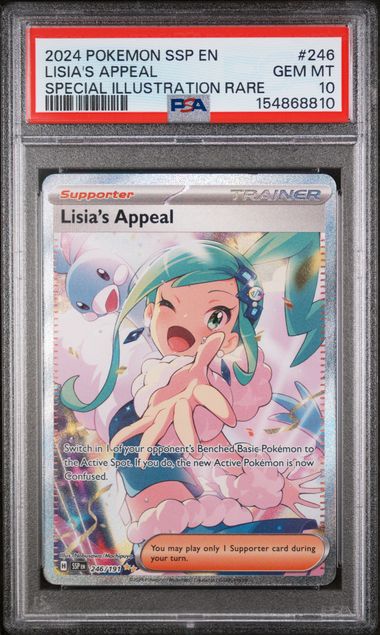 2024 POKEMON SSP EN-SURGING SPARKS #246 LISIA'S APPEAL SPECIAL ILLUSTRATION RARE GEM MT 10
