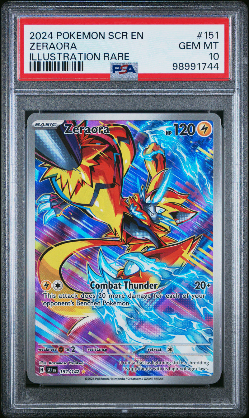 ZERAORA ILLUSTRATION RARE 2024 POKEMON SCR EN-STELLAR CROWN PSA GEM MT 10