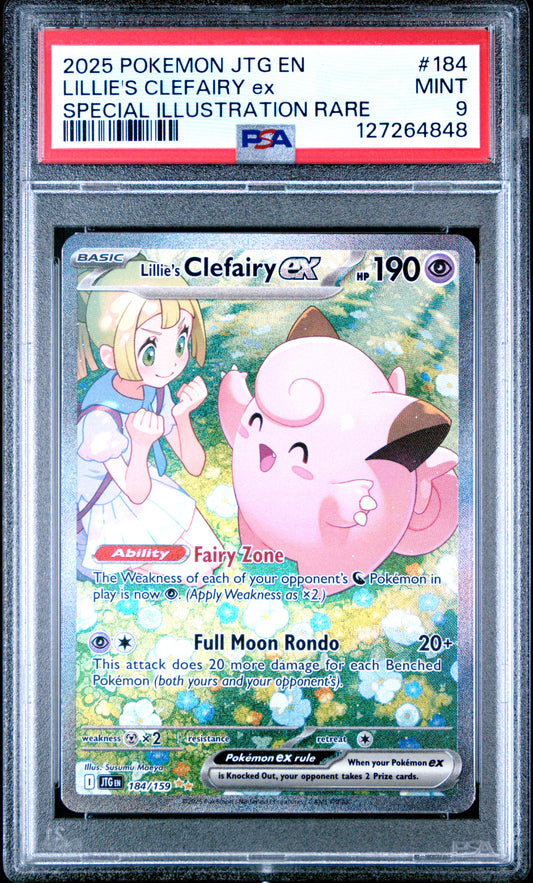 LILLIE'S CLEFAIRY ex SPECIAL ILLUSTRATION RARE 2025 POKEMON JTG EN-JOURNEY TOGETHER PSA MINT 9