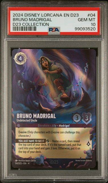 2024 DISNEY LORCANA EN D23-D23 EXPO PROMO #04 BRUNO MADRIGAL D23 COLLECTION GEM MT 10