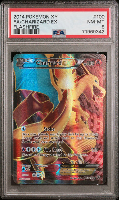 FA/CHARIZARD EX FLASHFIRE 2014 POKEMON XY FLASHFIRE PSA NM-MT 8