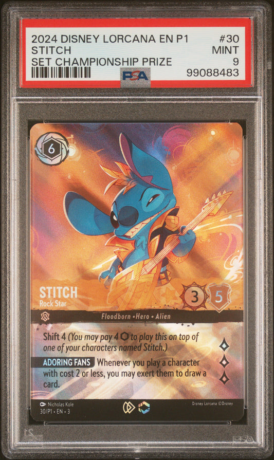 STITCH SET CHAMPIONSHIP PRIZE 2024 DISNEY LORCANA EN P1-PROMO PSA MINT 9