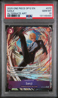 SANJI ALTERNATE ART 2025 ONE PIECE OP12-LEGACY OF THE MASTER PSA GEM MT 10