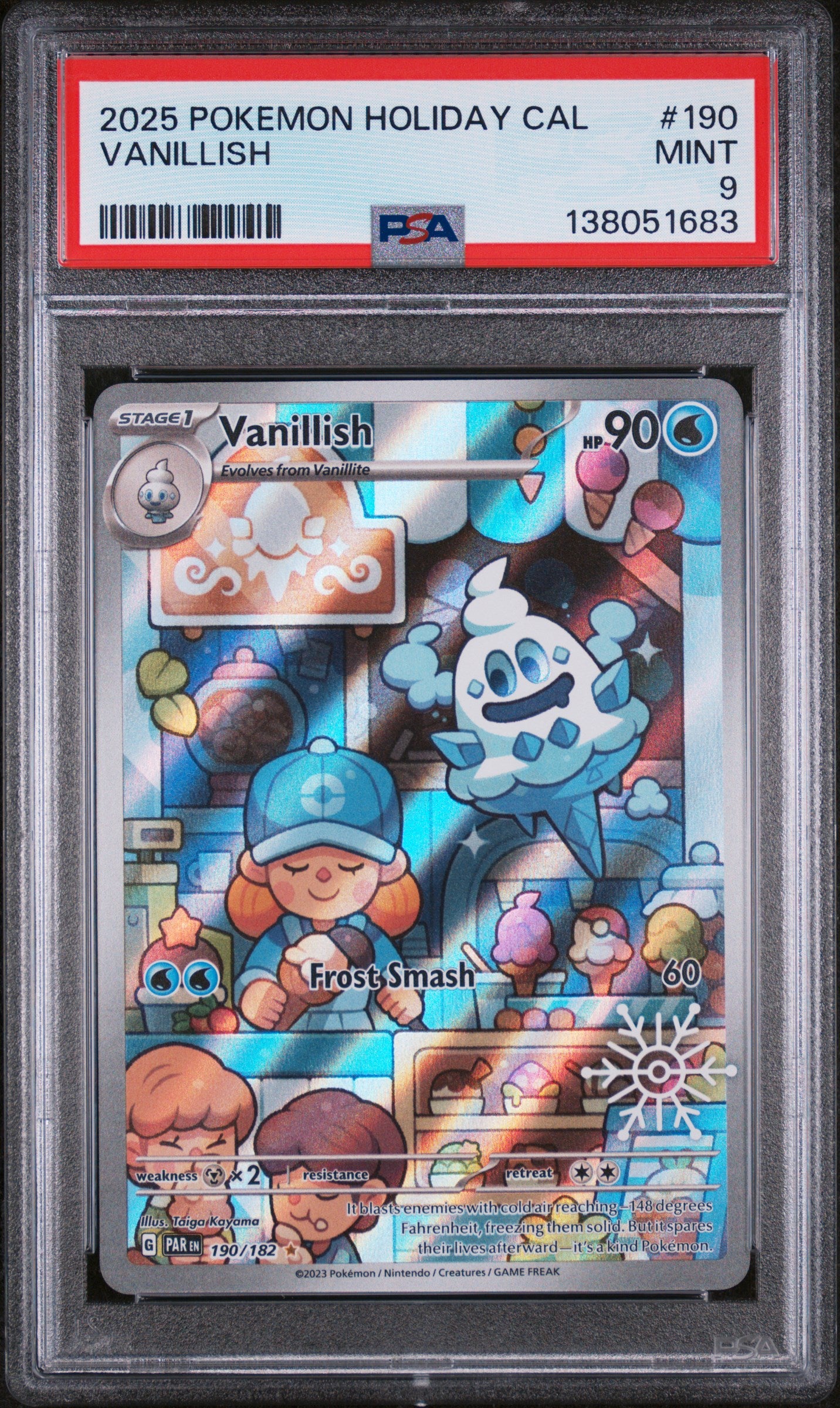 VANILLISH 2025 POKEMON HOLIDAY CALENDAR PSA MINT 9