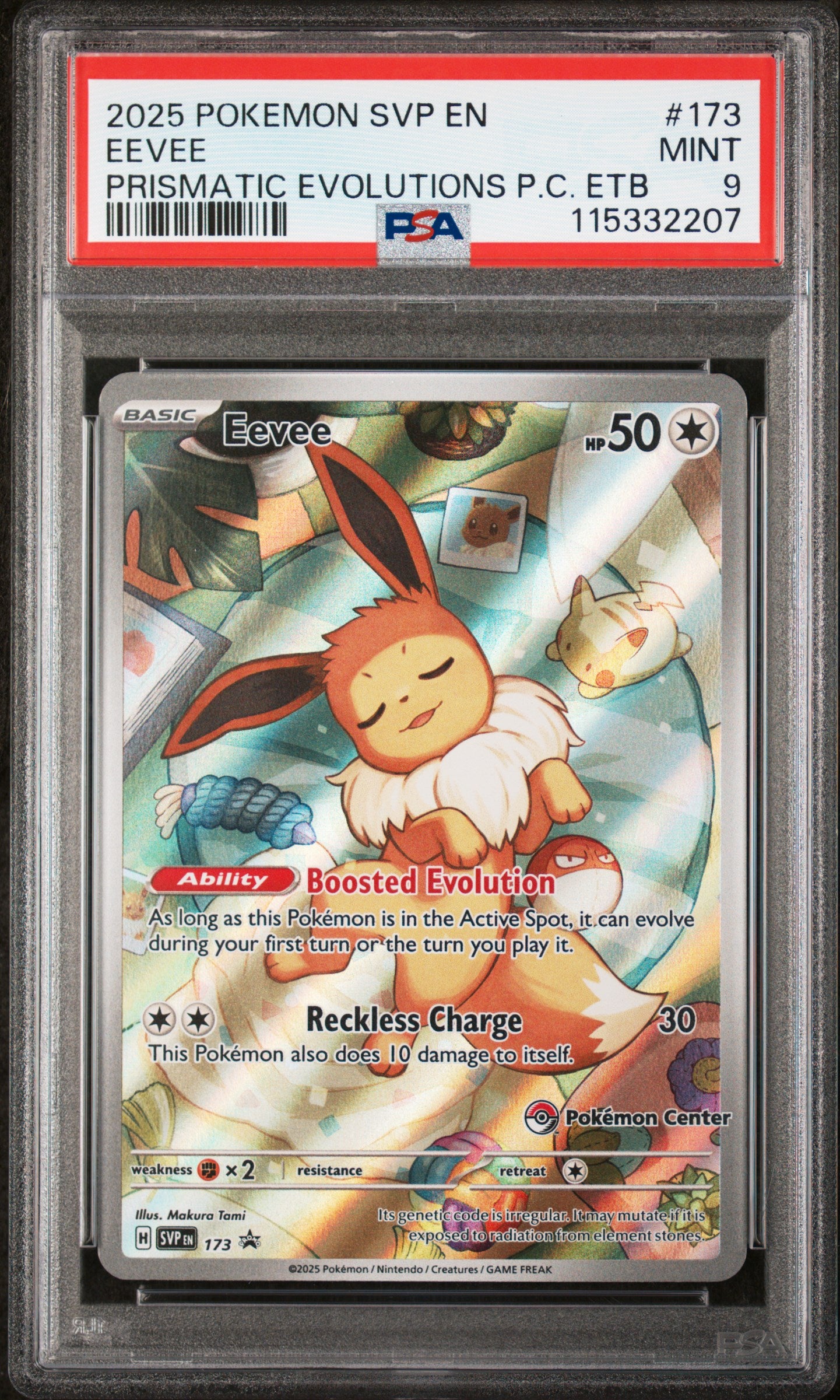 EEVEE PRISMATIC EVOLUTIONS PC ETB 2025 POKEMON SVP EN-SV BLACK STAR PROMO PSA MINT 9