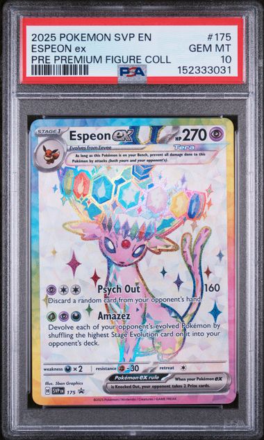 2025 POKEMON SVP EN-SV BLACK STAR PROMO #175 ESPEON ex PRE PREMIUM FIGURE GEM MT 10H