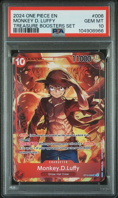 2024 ONE PIECE PROMOS #006 MONKEY D. LUFFY TREASURE BOOSTERS SET GEM MT 10