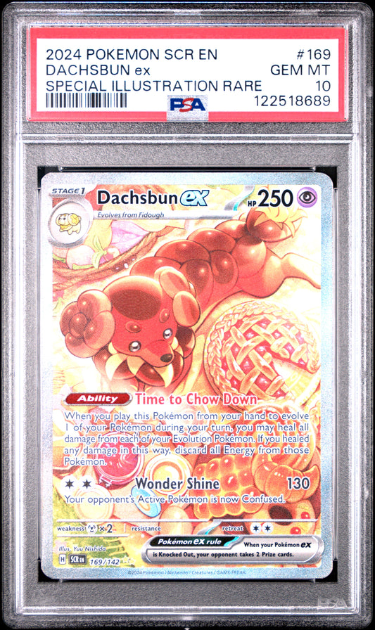 DACHSBUN ex SPECIAL ILLUSTRATION RARE 2024 POKEMON SCR EN-STELLAR CROWN PSA GEM MT 10