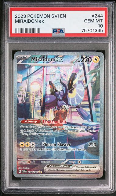 #244 MIRAIDON ex SPECIAL ILLUSTRATION RARE 2023 POKEMON SVI EN-SCARLET & VIOLET PSA 10