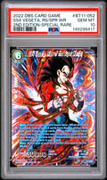 SS4 VEGETA, RS/SPR WR 2ND EDITION-SPECIAL RARE 2022 DRAGON BALL SUPER SERIES 11 VERMILION BLOODLINE 2ND EDITION PSA GEM MT 10
