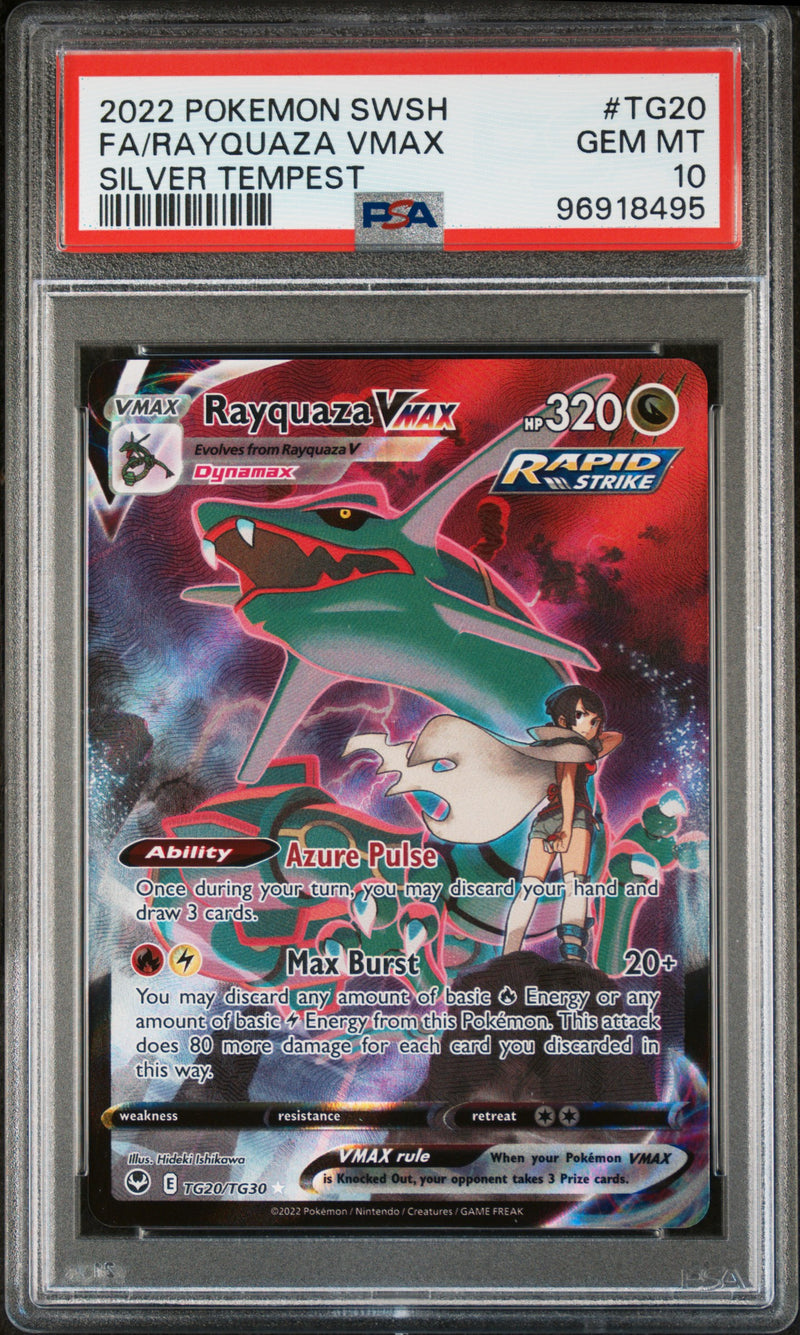 FA/RAYQUAZA VMAX SILVER TEMPEST 2022 POKEMON SWORD & SHIELD SILVER TEMPEST PSA GEM MT 10