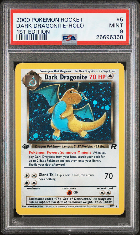 DARK DRAGONITE-HOLO 1ST EDITION 2000 POKEMON ROCKET PSA MINT 9