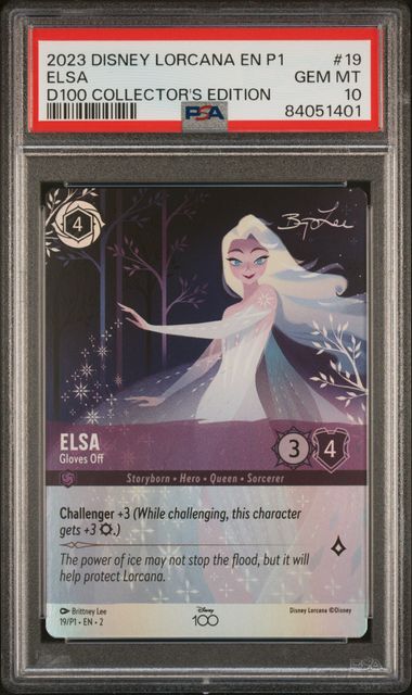 2023 DISNEY LORCANA EN P1-PROMO #19 ELSA D100 COLLECTOR'S EDITION GEM MT 10