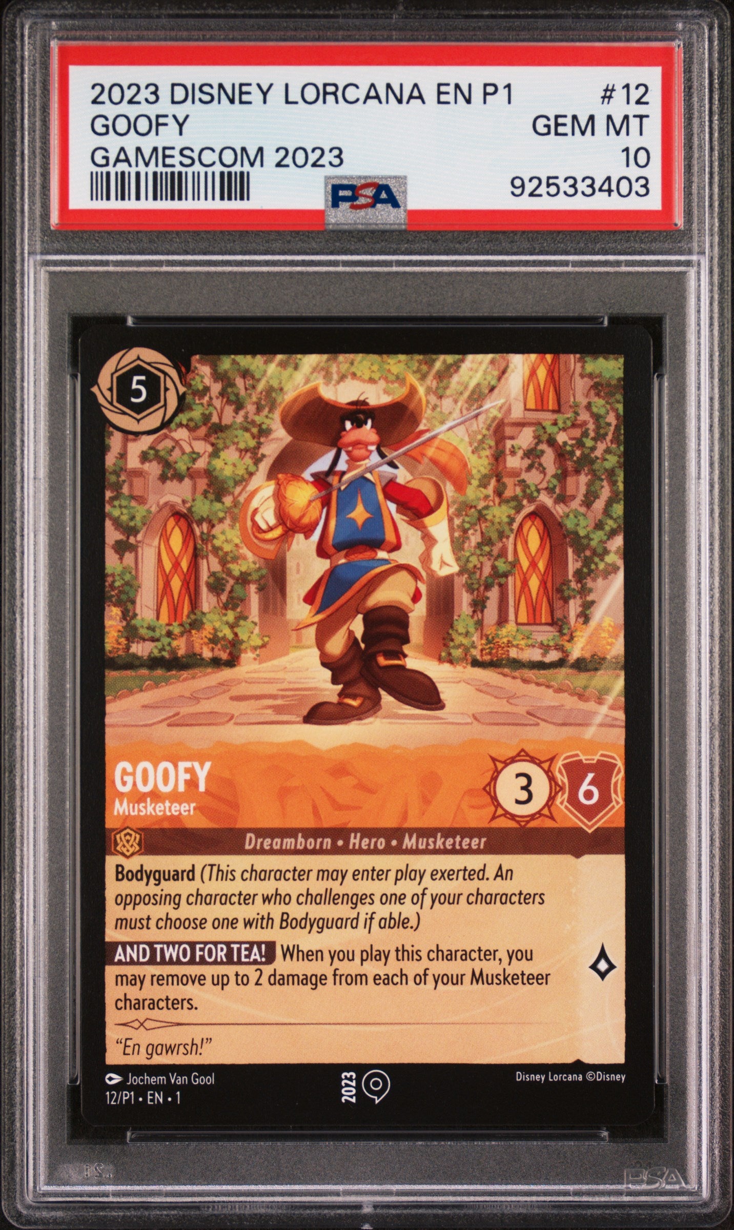 GOOFY GAMESCOM 2023 2023 DISNEY LORCANA EN P1-PROMO PSA GEM MT 10