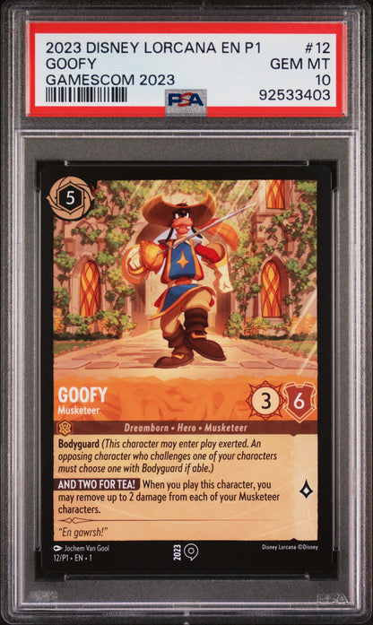 GOOFY GAMESCOM 2023 2023 DISNEY LORCANA EN P1-PROMO PSA GEM MT 10