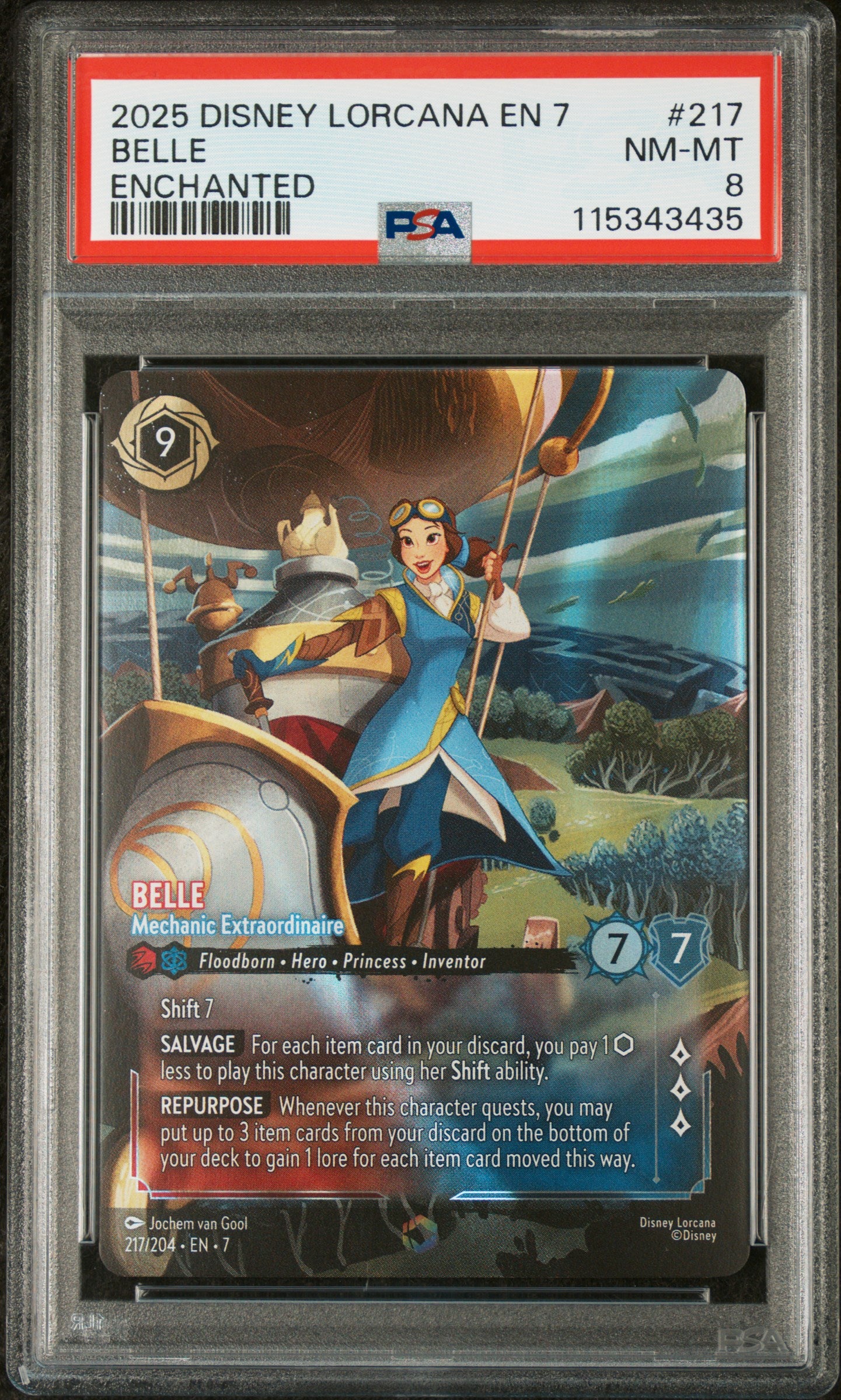 BELLE ENCHANTED 2025 DISNEY LORCANA EN 7-ARCHAZIA'S ISLAND PSA NM-MT 8