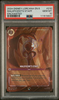 MALEFICENT'S STAFF ENCHANTED 2024 DISNEY LORCANA EN 6-AZURITE SEA PSA GEM MT 10