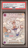 MONKEY D. LUFFY 3RD ANNIVERSARY-GOLD 2025 ONE PIECE OP11-A FIST OF DIVINE SPEED PSA GEM MT 10