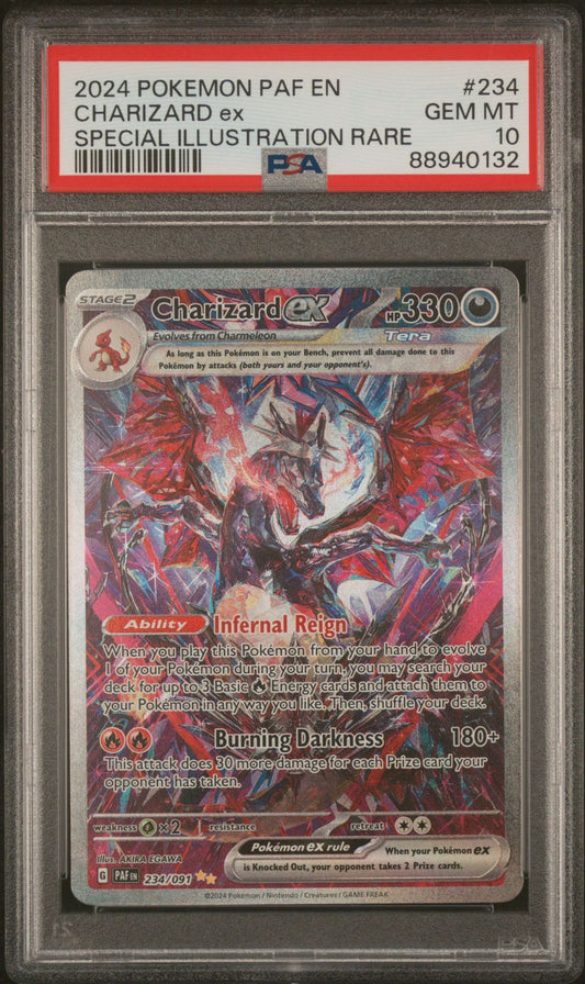 CHARIZARD ex SPECIAL ILLUSTRATION RARE 2024 POKEMON PAF EN-PALDEAN FATES PSA GEM MT 10