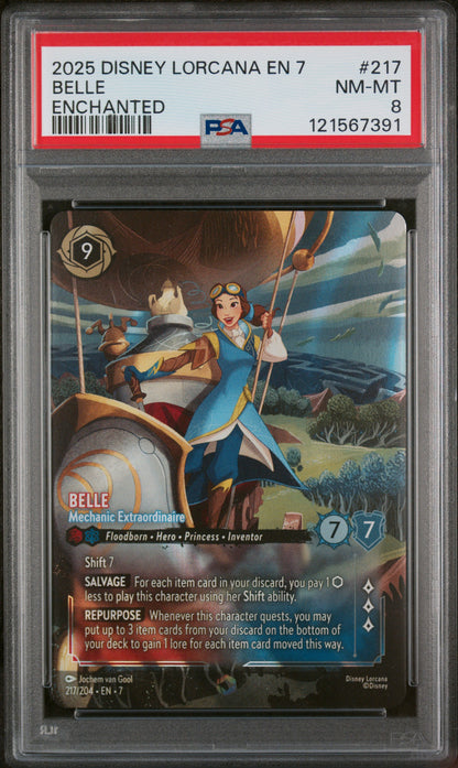 BELLE ENCHANTED 2025 DISNEY LORCANA EN 7-ARCHAZIA'S ISLAND PSA NM-MT 8