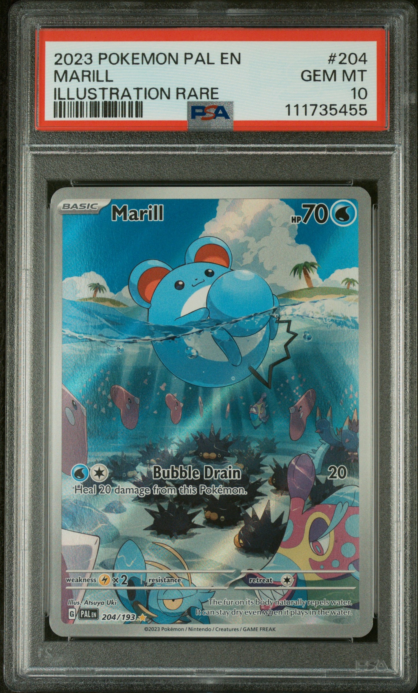 MARILL ILLUSTRATION RARE 2023 POKEMON PAL EN-PALDEA EVOLVED PSA GEM MT 10